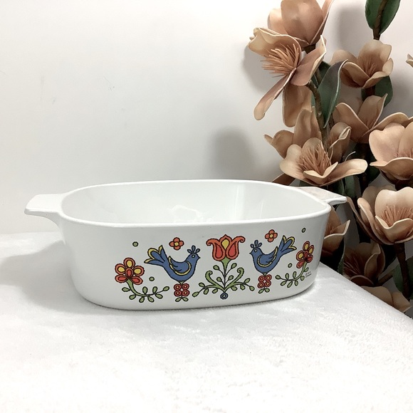 CORNINGWARE Country Festival Blue Birds Quart Pan - Picture 7 of 12